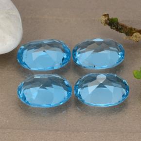 Gemas de topacio azul natural de 8,92 ct, corte óvalo, VVS-VS