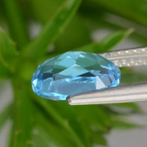 Topacio azul natural de 2,39 ct, corte óvalo, VS