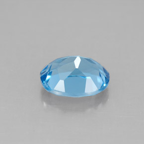 Topacio azul natural de 2,40 ct, corte óvalo, VS