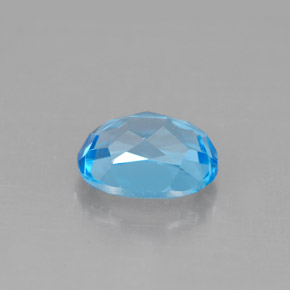 Topacio azul natural de 2,48 ct, corte óvalo, VVS-VS