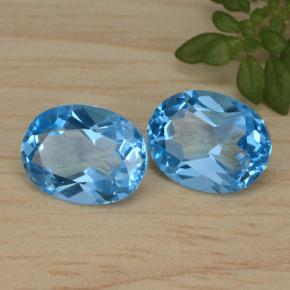 Gemas de topacio azul natural de 4,50 ct, corte óvalo, VVS-VS