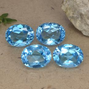 Gemas de topacio azul natural de 10,33 ct, corte óvalo, VVS-VS