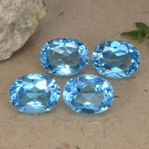 Gemas de topacio azul natural de 10,33 ct, corte óvalo, VVS-VS