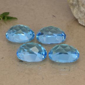 Gemas de topacio azul natural de 10,33 ct, corte óvalo, VVS-VS