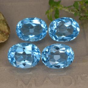 Gemas de topacio azul natural de 10,68 ct, corte óvalo, VVS-VS