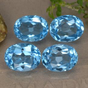 Gemas de topacio azul natural de 10,68 ct, corte óvalo, VVS-VS