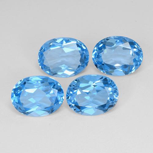 Gemas de topacio azul natural de 10,25 ct, corte óvalo, VVS-VS