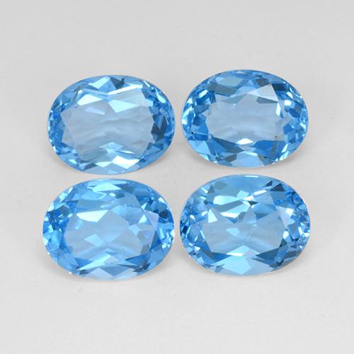 Gemas de topacio azul natural de 10,25 ct, corte óvalo, VVS-VS