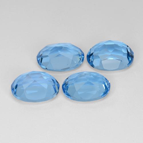 Gemas de topacio azul natural de 10,25 ct, corte óvalo, VVS-VS
