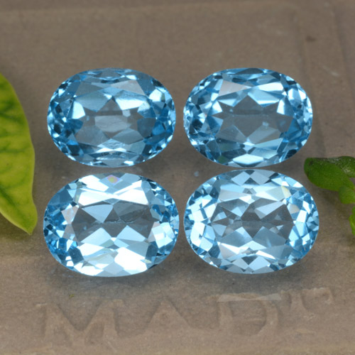 Gemas de topacio azul natural de 10,54 ct, corte óvalo, VVS-VS