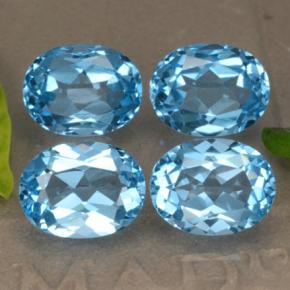 Gemas de topacio azul natural de 10,54 ct, corte óvalo, VVS-VS