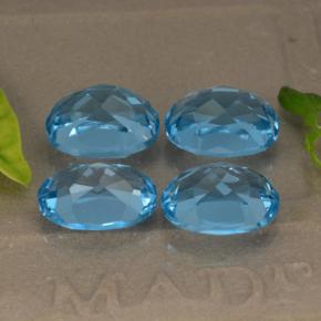 Gemas de topacio azul natural de 10,54 ct, corte óvalo, VVS-VS