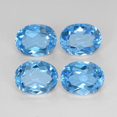 Gemas de topacio azul natural de 10,89 ct, corte óvalo, VVS-VS