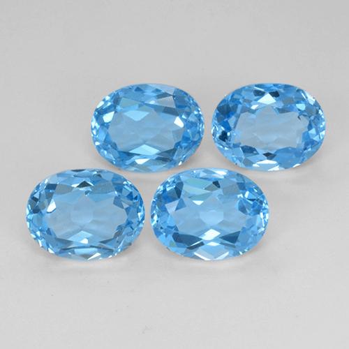 Gemas de topacio azul natural de 10,89 ct, corte óvalo, VVS-VS