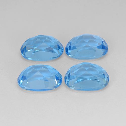 Gemas de topacio azul natural de 10,89 ct, corte óvalo, VVS-VS