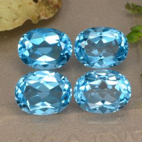 Gemas de topacio azul natural de 10,39 ct, corte óvalo, VVS-VS