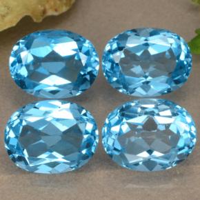 Gemas de topacio azul natural de 10,39 ct, corte óvalo, VVS-VS