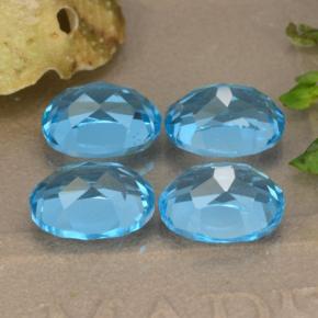 Gemas de topacio azul natural de 10,39 ct, corte óvalo, VVS-VS