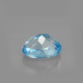 Topacio azul natural de 1,72 ct, corte óvalo, VS