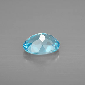 Topacio azul natural de 1,50 ct, corte óvalo, VVS-VS