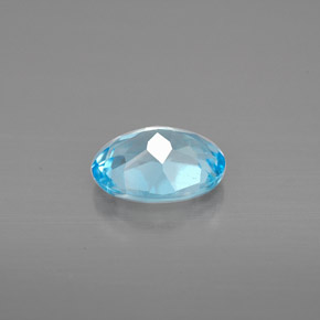 Topacio azul natural de 1,39 ct, corte óvalo, VVS-VS
