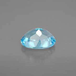 Topacio azul natural de 1,54 ct, corte óvalo, VVS-VS