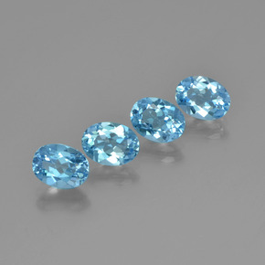 Gemas de topacio azul natural de 5,78 ct, corte óvalo, VVS-VS
