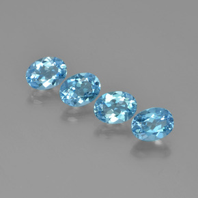 Gemas de topacio azul natural de 5,78 ct, corte óvalo, VVS-VS