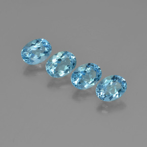 Gemas de topacio azul natural de 6,41 ct, corte óvalo, VVS-VS
