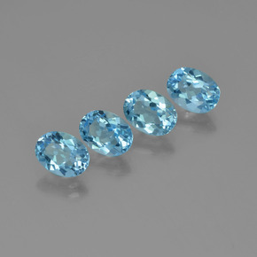 Gemas de topacio azul natural de 6,41 ct, corte óvalo, VVS-VS
