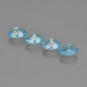 Gemas de topacio azul natural de 6,41 ct, corte óvalo, VVS-VS