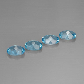 Gemas de topacio azul suizo natural de  ct, corte óvalo, VVS-VS