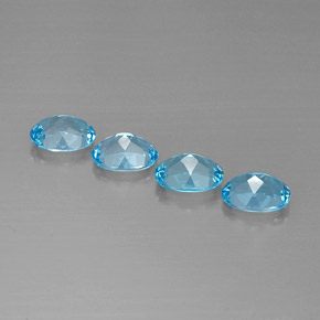 Gemas de topacio azul natural de  ct, corte óvalo, VVS-VS