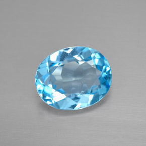 Topacio azul natural de 2,89 ct, corte óvalo, VS