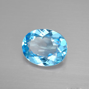 Topacio azul natural de 2,89 ct, corte óvalo, VS