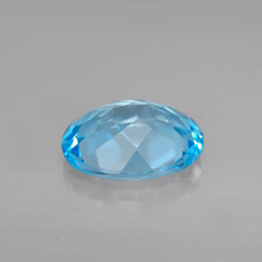 Topacio azul natural de 2,89 ct, corte óvalo, VS