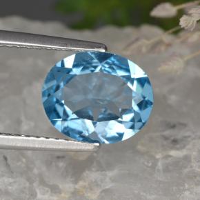 Topacio azul natural de 2,35 ct, corte óvalo, VS