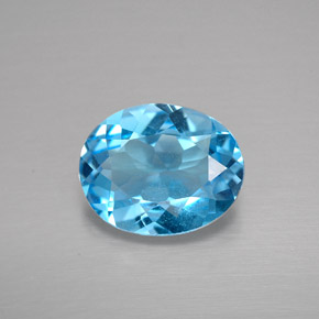 Topacio azul natural de 2,69 ct, corte óvalo, VS