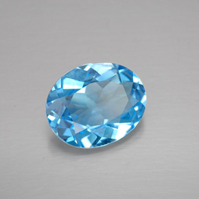 Topacio azul natural de 2,69 ct, corte óvalo, VS