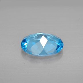 Topacio azul natural de 2,69 ct, corte óvalo, VS