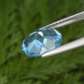 Topacio azul natural de 3,10 ct, corte óvalo, VS
