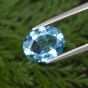 Topacio azul natural de 2,69 ct, corte óvalo, VS