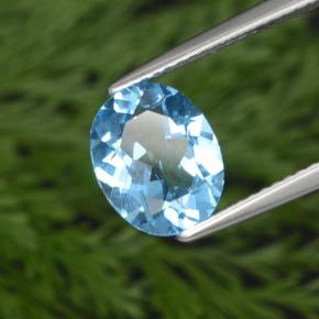 Topacio azul natural de 2,69 ct, corte óvalo, VS