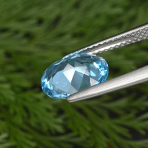 Topacio azul natural de 2,69 ct, corte óvalo, VS