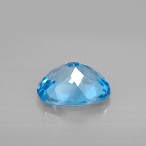 Topacio azul natural de 2,81 ct, corte óvalo, VS