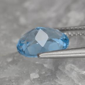 Topacio azul natural de 3,32 ct, corte óvalo, VVS-VS