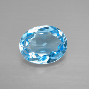Topacio azul natural de 3,21 ct, corte óvalo, VVS-VS