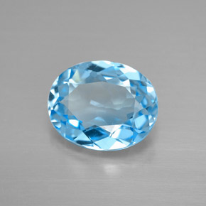 Topacio azul natural de 3,21 ct, corte óvalo, VVS-VS