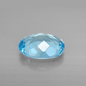 Topacio azul natural de 3,21 ct, corte óvalo, VVS-VS