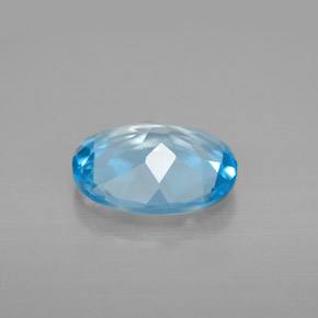 Topacio azul natural de 2,87 ct, corte óvalo, VVS-VS